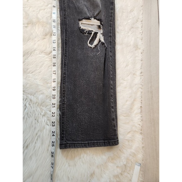 Wild Fable Women's Black High Rise Cotton Distressed Ankle Straight Jeans Size 2 - Picture 7 of 7